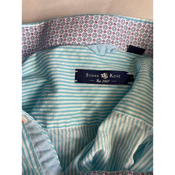 Stone Rose Button Down Dress Shirt Contrast Collar / Cuff - Size XL - Picture 8 of 10